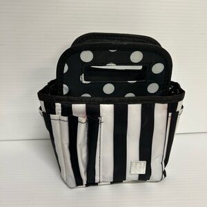Caboodles Cutie Mini Accessories Caddy Black White Stripes and Dots